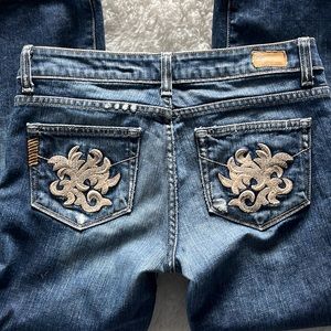 PAIGE Hollywood Hills cropped capri embroidered jeans size 28